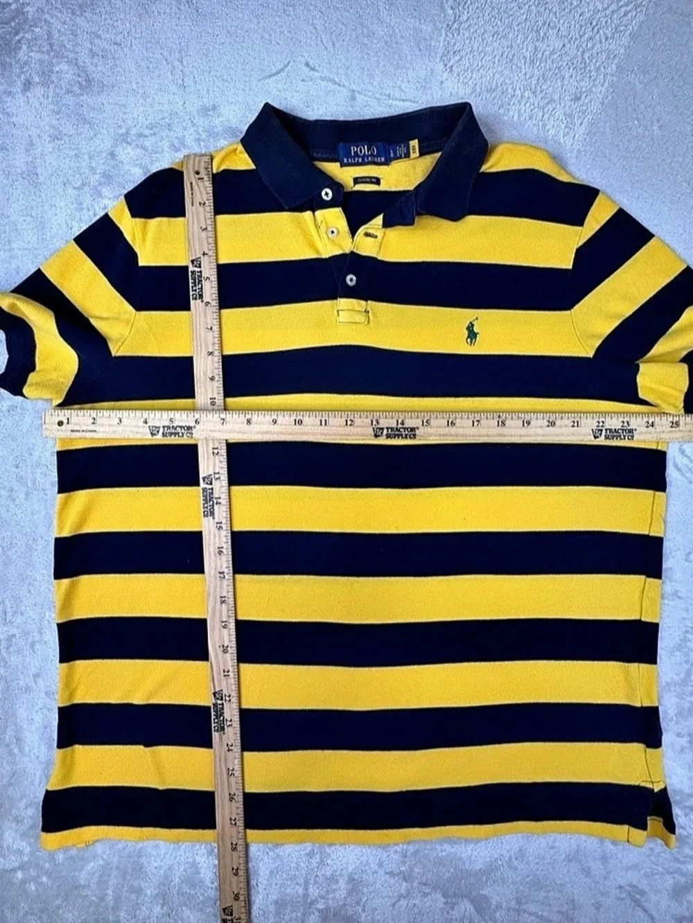 Polo Ralph Lauren Classic Fit Polo Yellow & Blue stripe Large